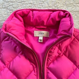 J Crew Hot Pink Puffer Vest Size XS